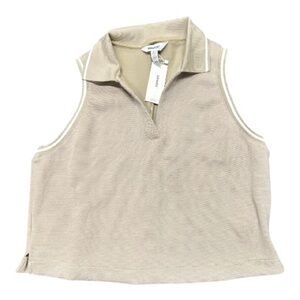 NWT SPANX AirPique Sleeveless Polo Ashwood L